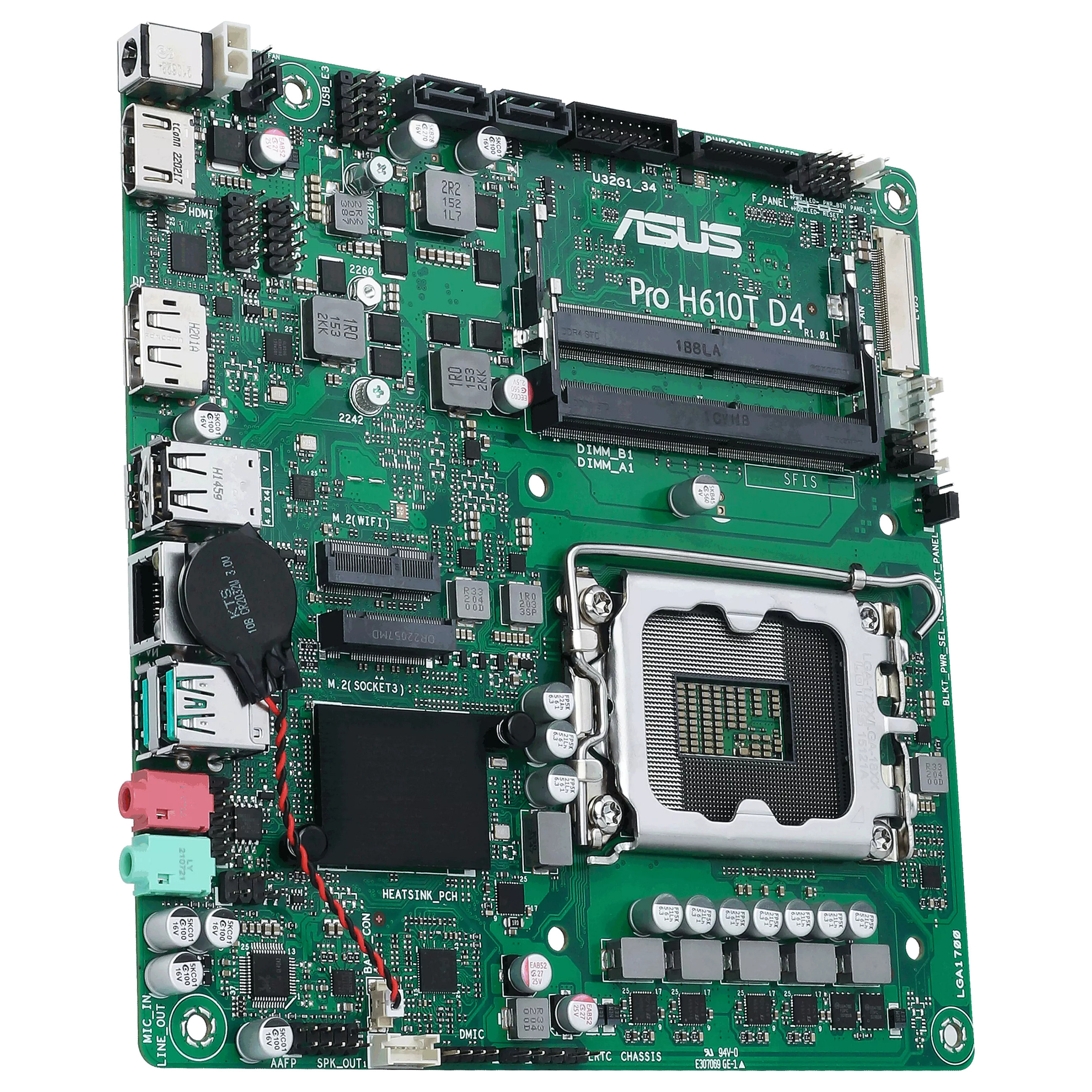 Pllakë Amë ASUS Pro H610T D4-CSM / Intel LGA1700 / H610 / DDR4 SO-DIMM / Thin Mini ITX / Gigabit LAN - 4