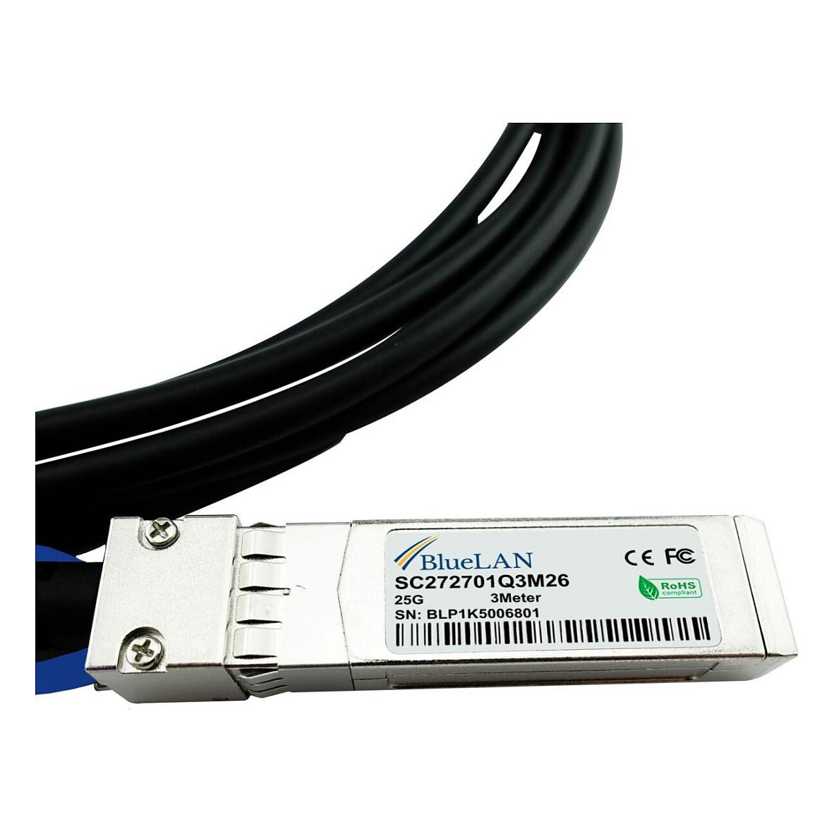 Kabllo DAC BlueOptics SFP28-DAC-1M-HU-BL, 25 Gbps, SFP28 në SFP28, 1 m - Zezë - 3