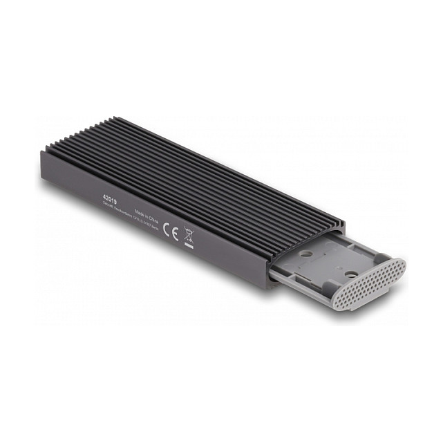 Delock 42019 External M.2 SSD Enclosure / NVMe PCIe + SATA / USB Type-C / 10Gbps / Tool-Free / 2230-2280 - 3