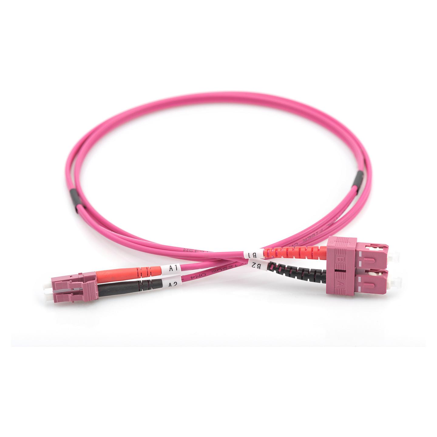 Kabllo për Rrjet DIGITUS DK-2532-10-4 / LC/UPC - SC/UPC / OM4 / Duplex / 50/125 µm / 10 m - Rozë - 3