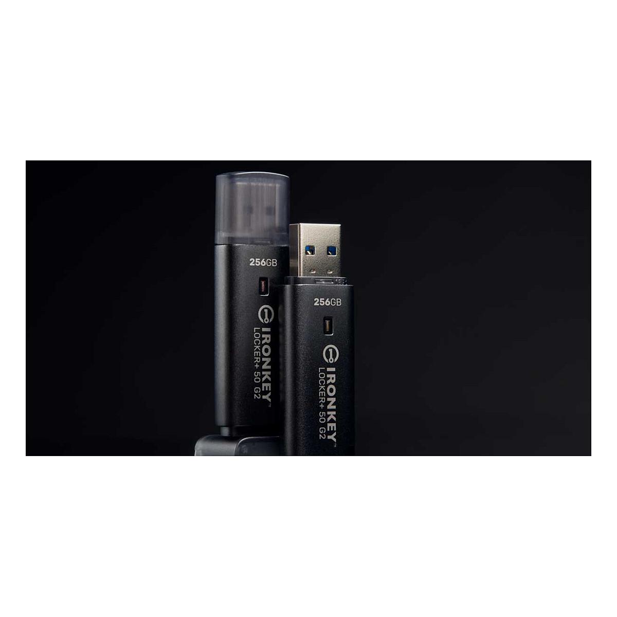 USB Flash Drive Kingston IronKey Locker+ 50 G2, 256GB, USB 3.2 Gen 1, AES 256-bit, FIPS 197 – Zezë - 10