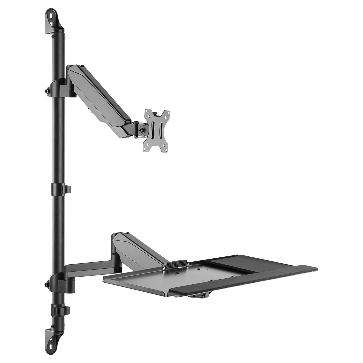 Mbajtëse për Monitor Equip 650170 / 1 Monitor / 17–32" / deri 8kg / VESA 75x75 & 100x100 / Gas Spring / Montim në Mur - Zezë - 3