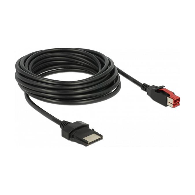 Kabllo për Furnizim me Energji DeLOCK 85481, PoweredUSB 24V në 8-pin, 5m, USB 2.0, 480Mbps - Zezë - 3