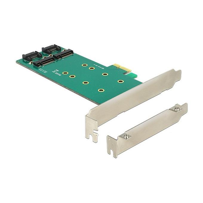 Kartë Zgjerimi PCI Express Delock 89473 / PCIe x1 / 2x M.2 Key B SATA / 2x SATA 6Gbps - 3