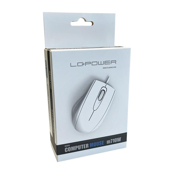 Maus me kabllo LC-Power, USB, 800 DPI, 3 Butona – Bardhë - 7