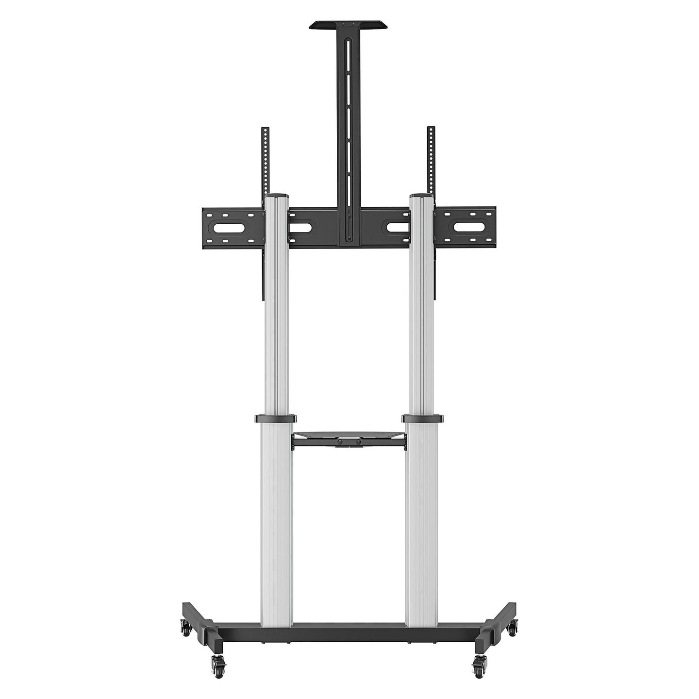 Mbajtëse për TV Manhattan 462563, 60–100", VESA deri në 1000×600mm, 80kg, Lartësi e Rregullueshme, me Rrota - Argjend/Zezë - 6