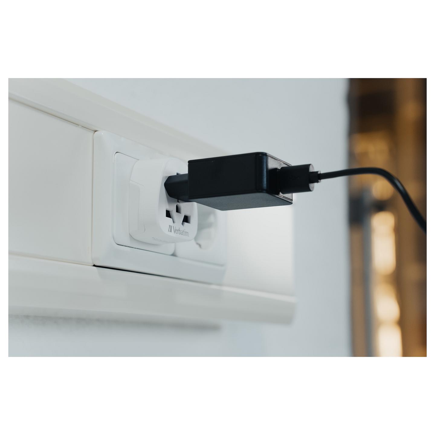 Adapter Udhëtimi Verbatim WTEU-02 / Type A/B, G, I, J, L, N në Type E/F / 10A / 2500W / 100–250V - Bardhë - 6