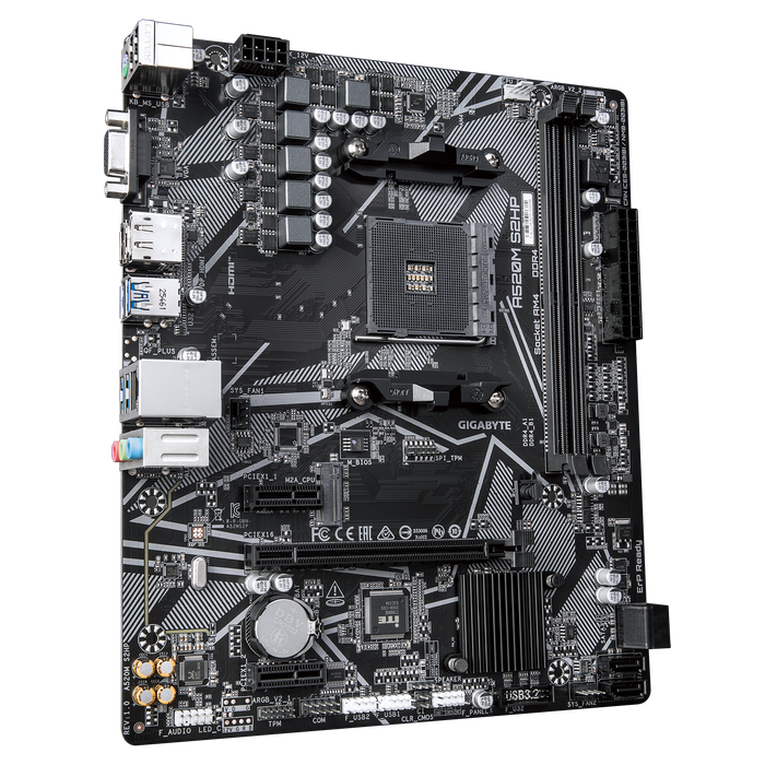 Pllakë Amë Gigabyte A520M S2H / AMD AM4 / A520 / DDR4 / Micro-ATX / 1GbE LAN - 3
