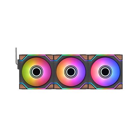 Ftohës për Kasë Thermaltake SWAFAN 120 EX INFINITY Wood Edition / 120mm / 3-Pack / PWM / ARGB – Zezë - 4
