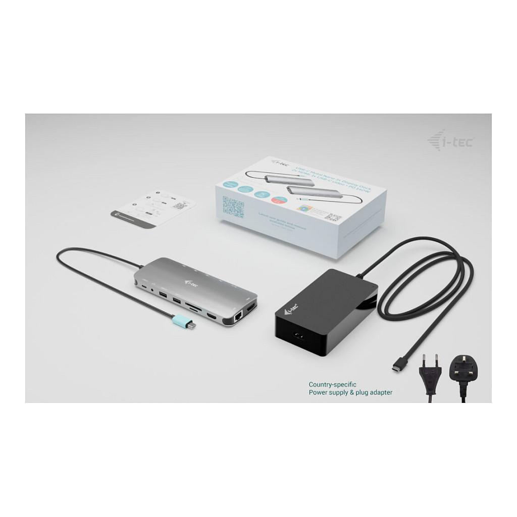 Docking Station i-tec C31NANOTRIPLED140, USB-C, 2x HDMI, Power Delivery 140W, USB, LAN, SD/microSD, Karikues 140W - Hiri - 7