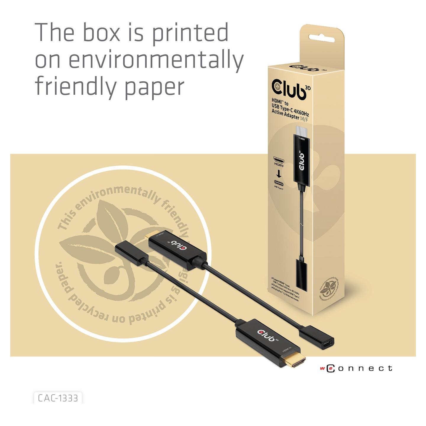 Adapter HDMI në USB-C CLUB3D CAC-1333 / HDMI në USB-C / 0.22m / HDMI 2.0 / 4K 60Hz / Aktiv - Zezë - 8