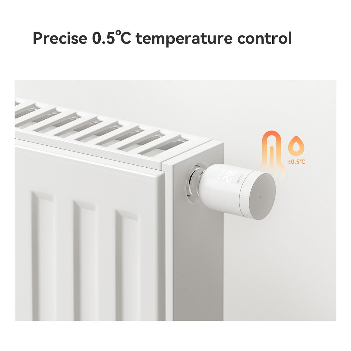 Termostat Inteligjent për Radiator Imou TRV1, ZigBee 3.0, 5–35°C, ±0.5°C, 2× AA, 6 Adaptorë - Bardhë - 16