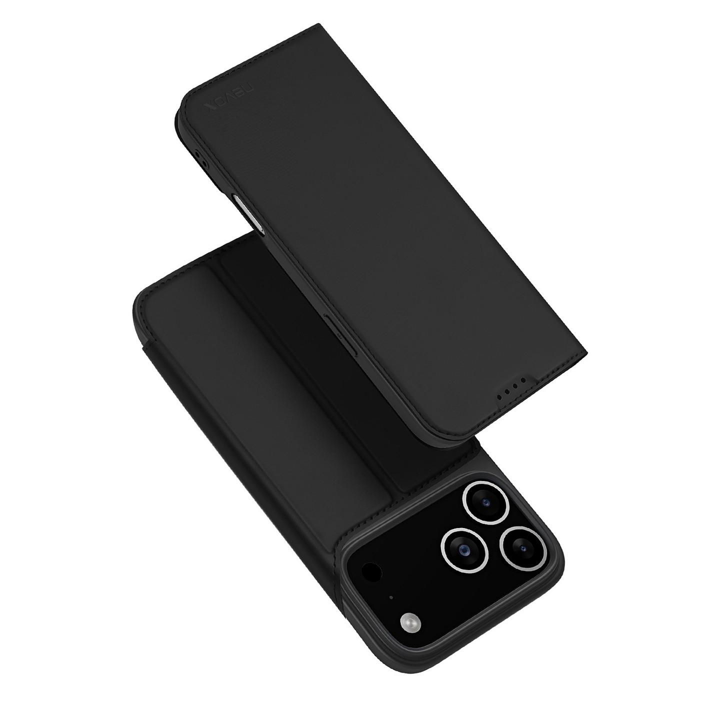 Case për Telefon nevox Vario Series / PU + TPU / Mbyllje Magnetike / Stand / iPhone 17 Pro 6.3" - Zezë - 4