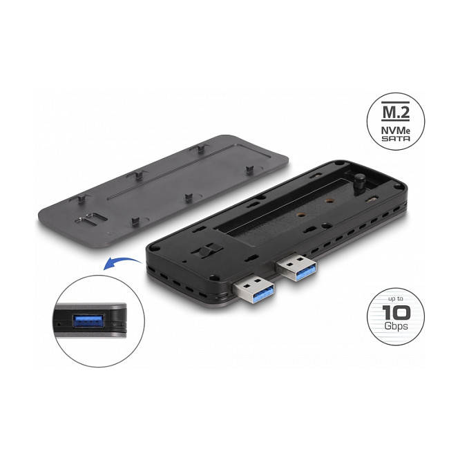 Këllëf për SSD DeLOCK 42013 / M.2 NVMe PCIe / USB 3.2 Gen 2 / 10Gbps / PS5 – Metal - 6