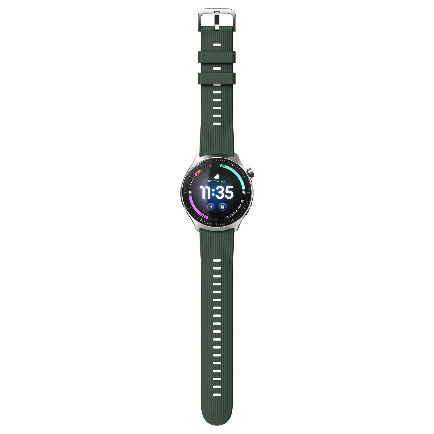 Orë e Mençur Motorola moto watch ultra, 1.5", pOLED, 32GB, Snapdragon W5+ Gen 1, LTE, Wi-Fi, GPS - Argjend/Gjelbër - 5
