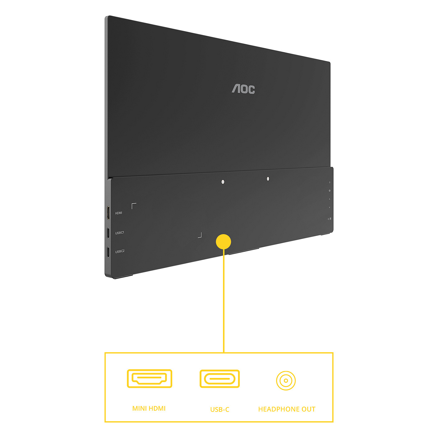 Monitor Portativ AOC 16T20E2 / 15.6" / Full HD IPS / 60Hz / 5ms / USB-C+Mini HDMI+Speakers - Zezë - 3