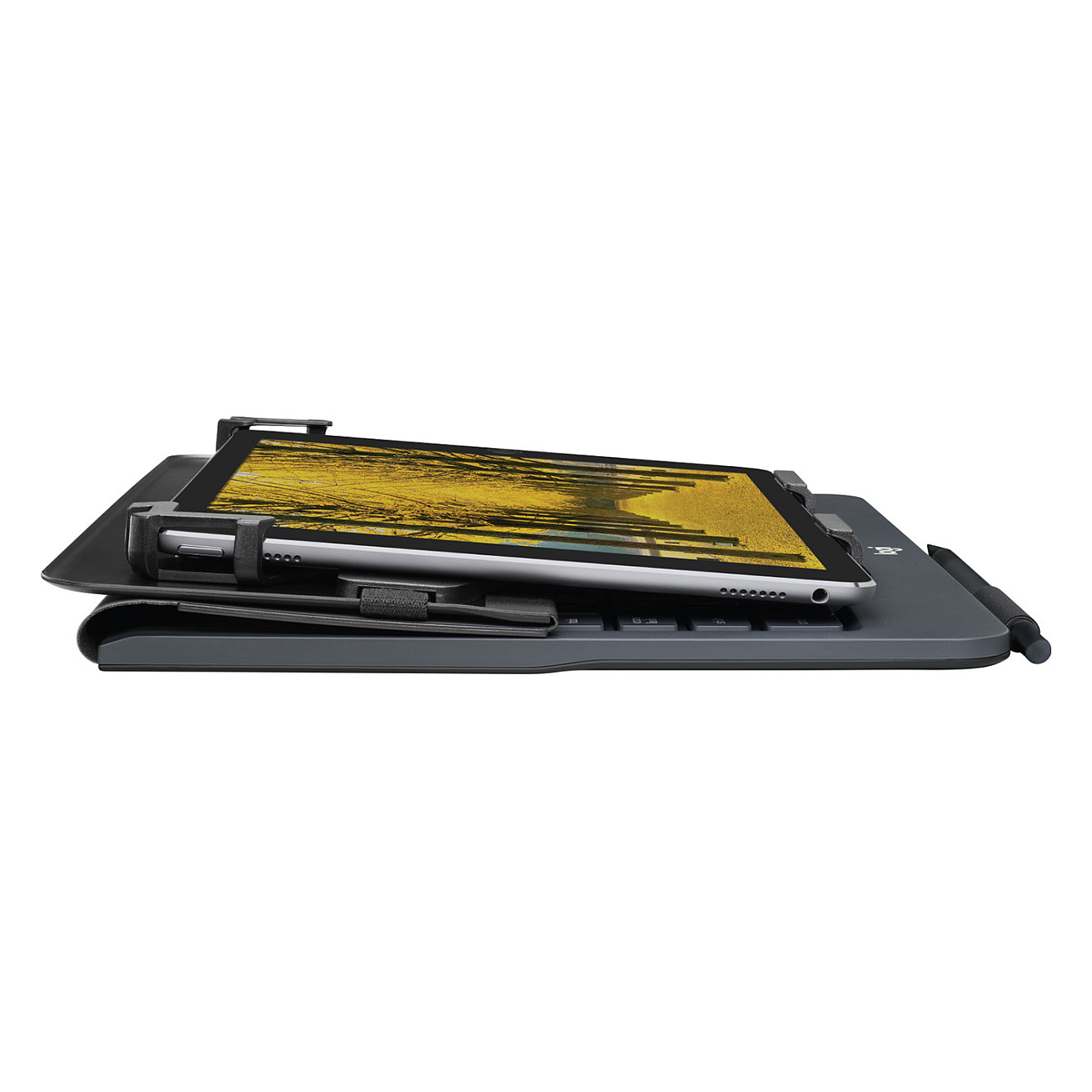 Tastierë për Tablet Logitech Universal Folio / 9–10" / Bluetooth 3.0 / AZERTY (FR) / 78 Taste / 4-Pikësh Grip / Mbajtëse Stilolapsi – Zezë - 9