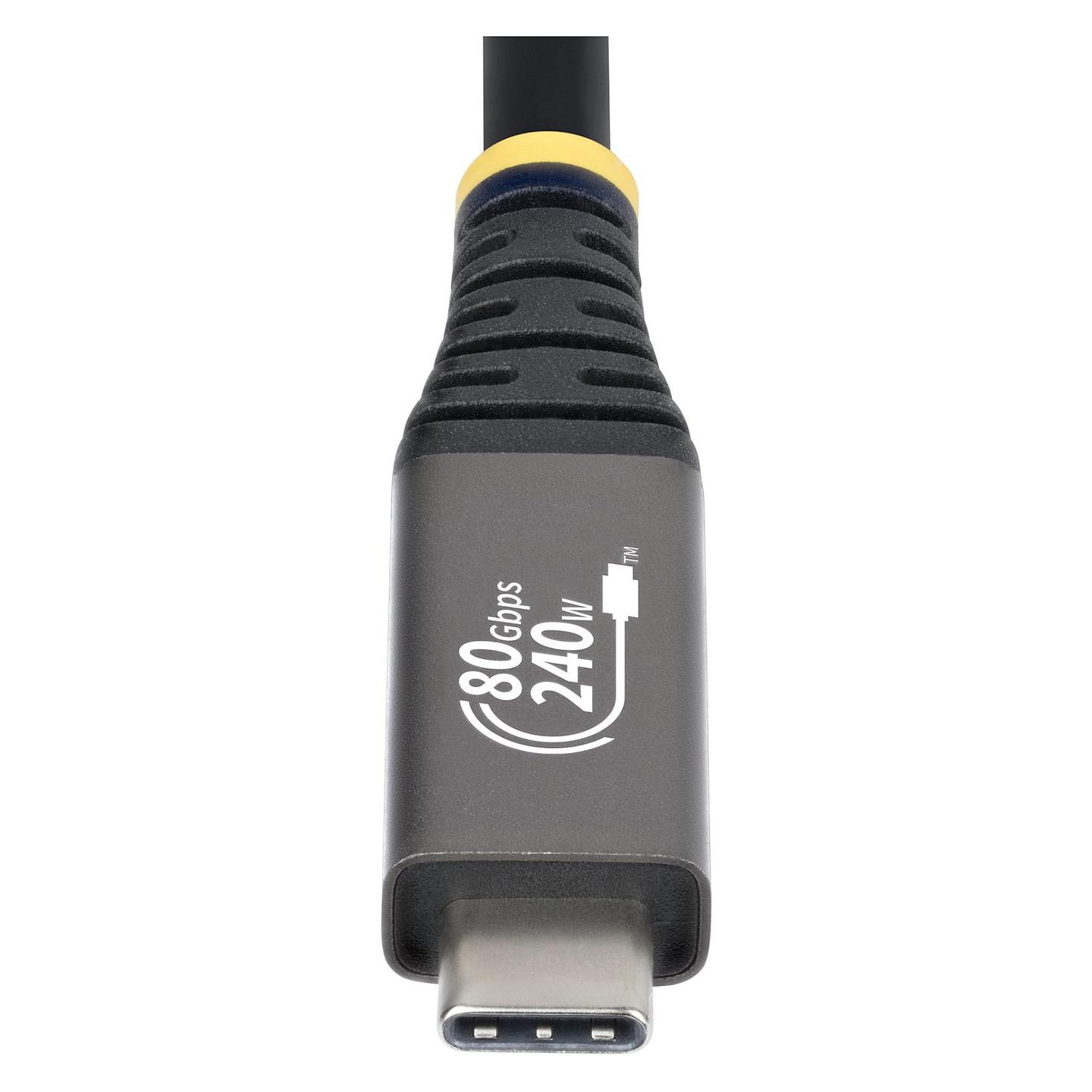 Kabllo USB StarTech.com CC1M80GUSB4CABLE / USB-C në USB-C / USB4 Gen 4x2 / 80 Gbit/s / PD 240W / 8K 120Hz / 1m - Zezë - 4
