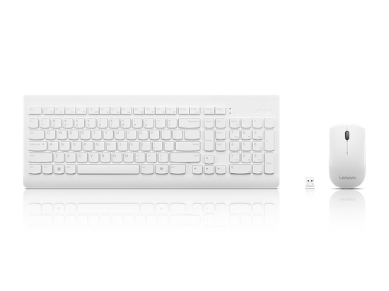 Combo (Tastierë&Maus) Lenovo 510 Wireless / 2.4GHz / Full-Size / Island-Style / 1200 DPI – Bardhë - 4