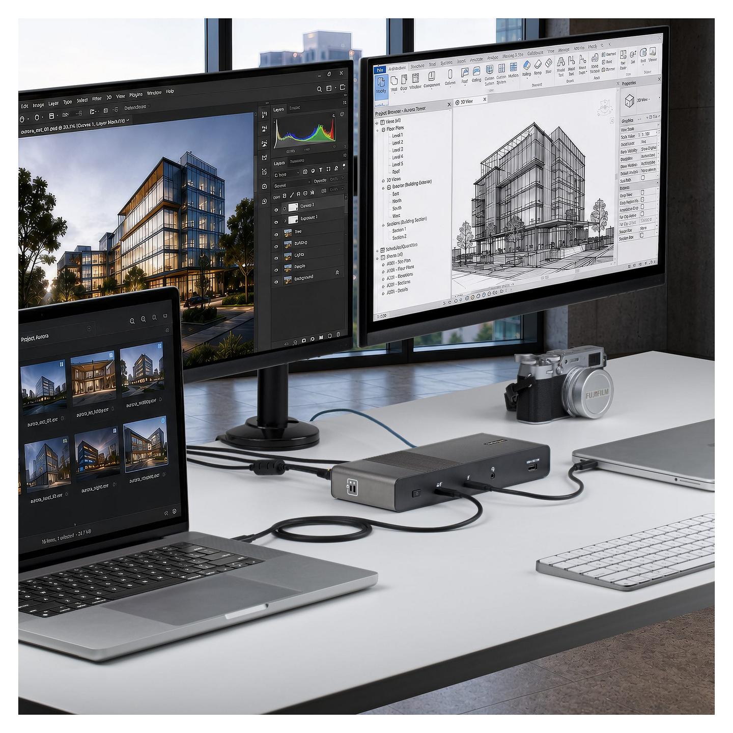 Docking Station StarTech 206UE-TB5USB4DOCK, Thunderbolt 5, 2x HDMI, 2x DisplayPort, 140W PD - Gri, Zezë - 3