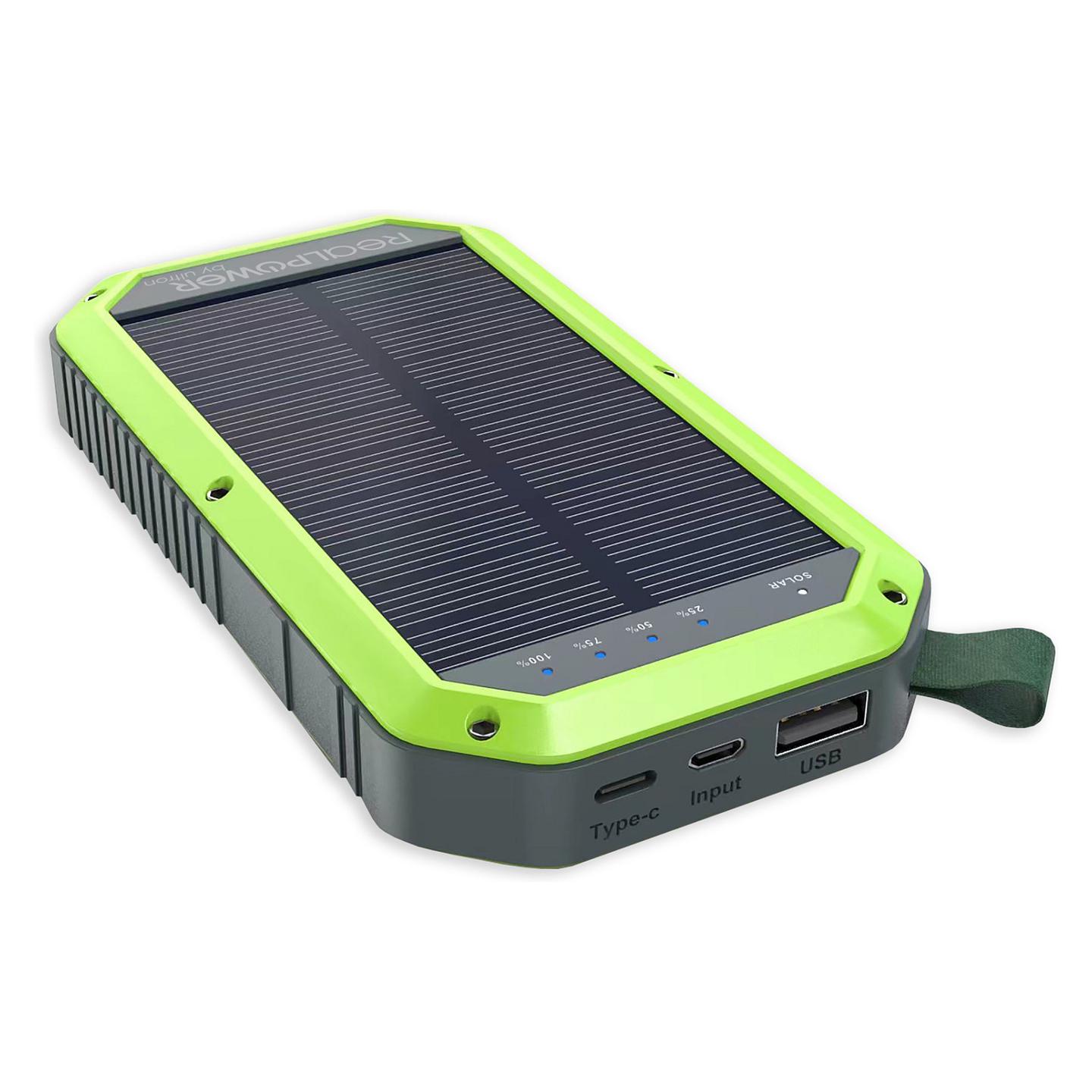 Powerbank RealPower PB-10000 Solar / 10000mAh / 2x USB-A + USB-C / Karikim Wireless / Solar - 2