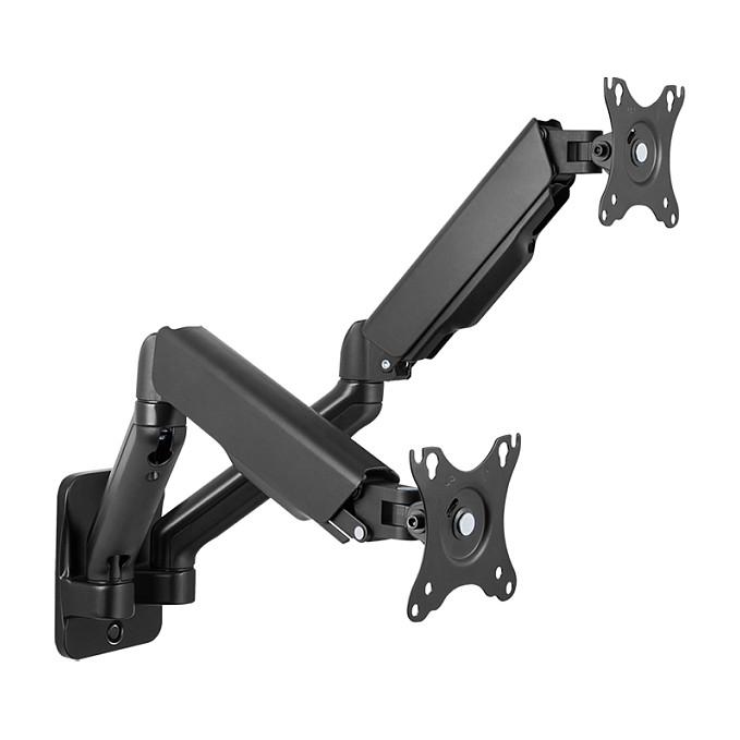 Mbajtëse për Monitor LogiLink BP0146 , 2 Monitorë , 17–32" , deri 9kg për krah , me sustë gazi , distancë 90–540mm , VESA 75x75 & 100x100 - Zezë