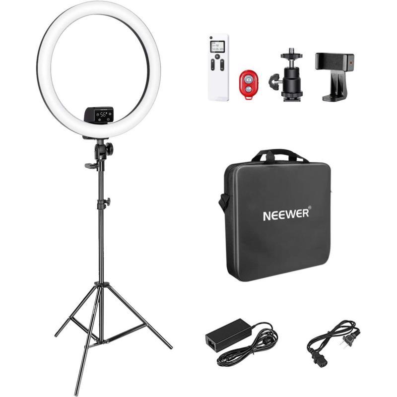 Dritë e Mençur Neewer SRP18-2.4G, Bi-Color, 42W, 18", 2150Lux, 3200-5600K, CRI 95, Tripod 78-190cm - Zezë - 2