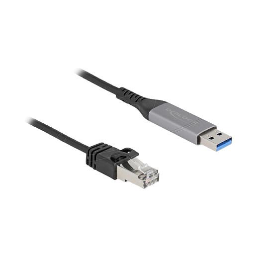 Kabllo USB DeLOCK 60756, USB 5 Gbps Type-A në RJ45 Gigabit Ethernet, 2 m - Zezë