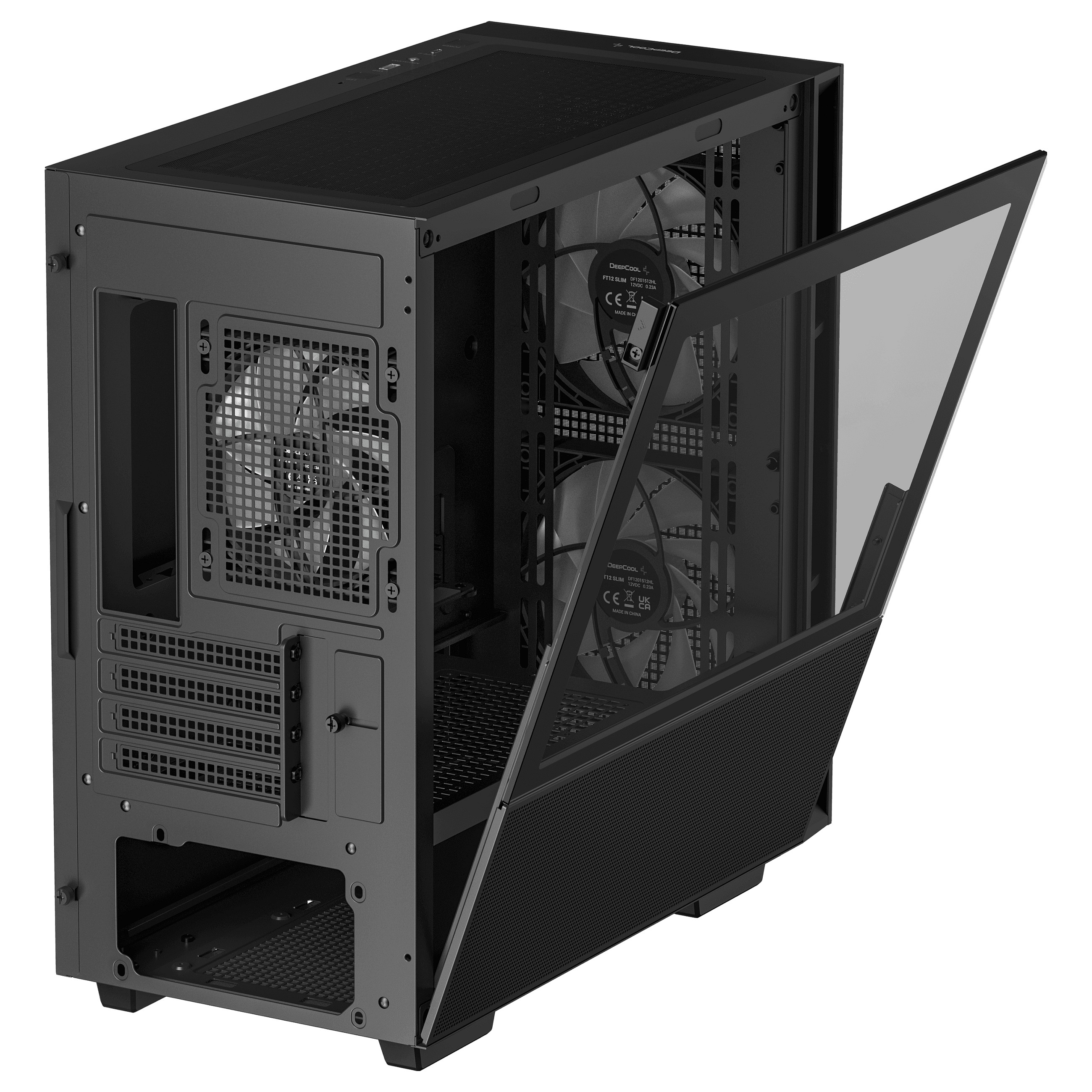 Kasë PC DeepCool CH360 / Mini Tower / Micro ATX / 2x 140mm + 1x 120mm ARGB Fan / Tempered Glass / Mesh / 360mm Radiator - Zezë - 7