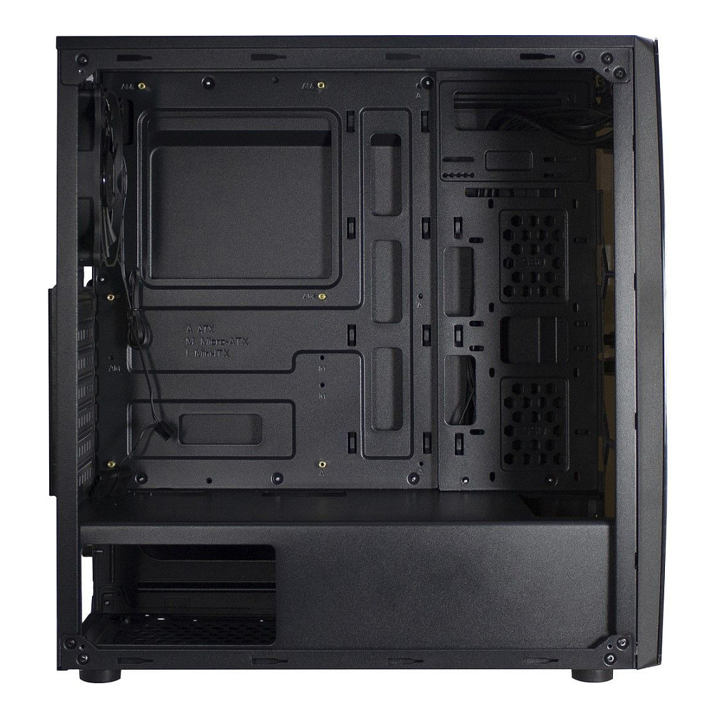 Kasë PC Inter-Tech Thunder / Midi Tower / ATX / 1x 120mm LED Fan / Acrylic Side Panel - Zezë - 5