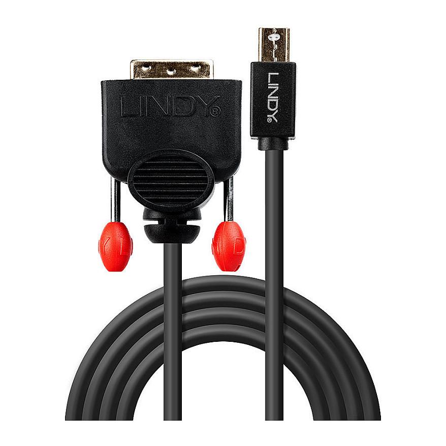 Kabllo Mini DisplayPort LINDY 41953 / Mini DisplayPort në DVI-D / 3m / WUXGA 60Hz - Zezë - 2