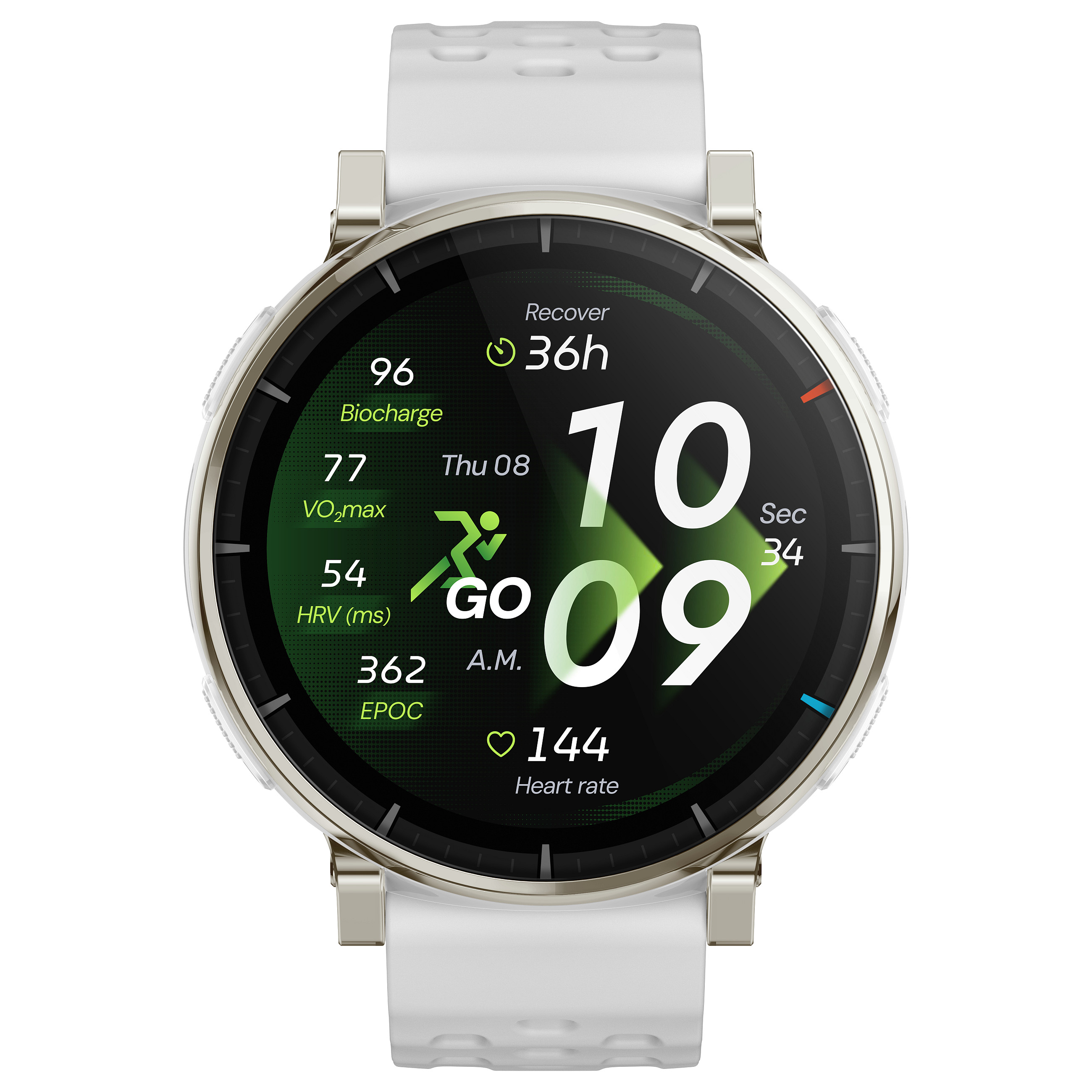 Orë e Mençur Amazfit Active 3 / AMOLED 1.32" / GPS / BioTracker / Silikon - White - 2