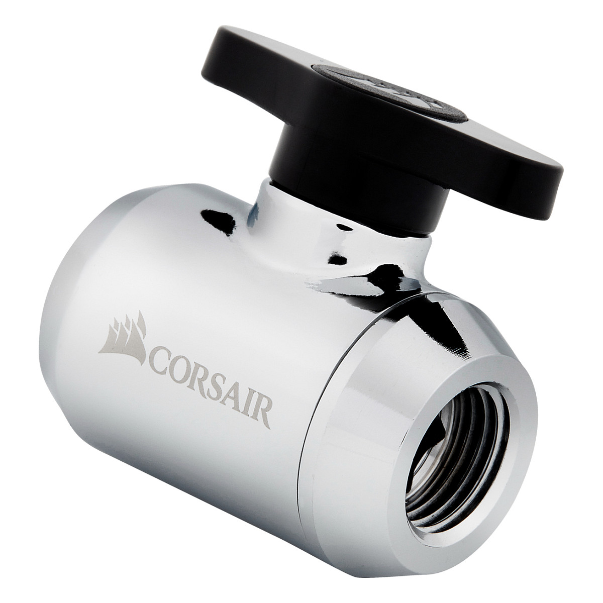 Aksesor për Ftohës Corsair Hydro X Series XF Ball Valve / G1/4" BSPP / Valvul Mbushje & Kullimi / Custom Watercooling – Krom