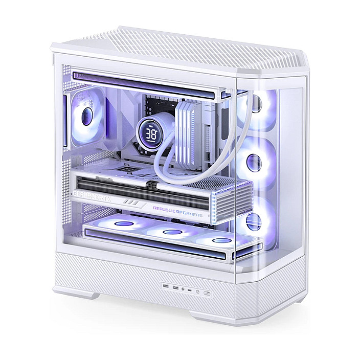 Kasë PC Jonsbo D400 / Midi Tower / ATX / Tempered Glass - Bardhë