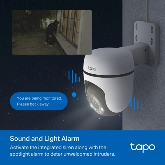 Kamerë Sigurie TP-Link Tapo për Ambient të Jashtëm / Pan-Tilt / Wi-Fi / 2K - Bardhë - 6