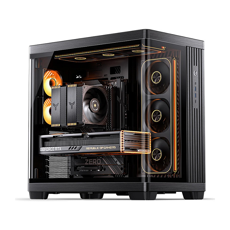 Kasë PC Jonsbo TK-4 / Midi Tower / ATX / Tempered Glass - Zezë - 3