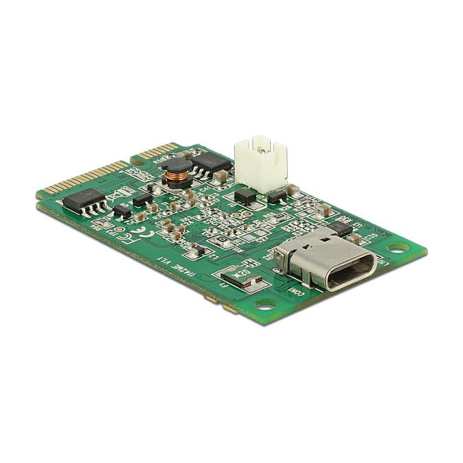Kartë Zgjerimi Mini PCI Express Delock 95259 / Mini PCIe Full Size / 1x USB Type-C / USB 10Gbps / Asmedia ASM1142 - 2