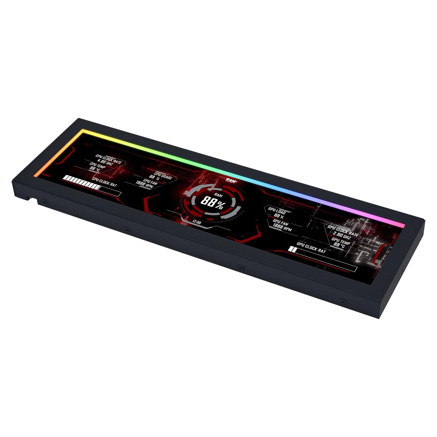 Ekran Universal për Kasë Lian Li SM088X, 8.8", 1920×480, IPS, 60Hz, ARGB - Zezë - 2