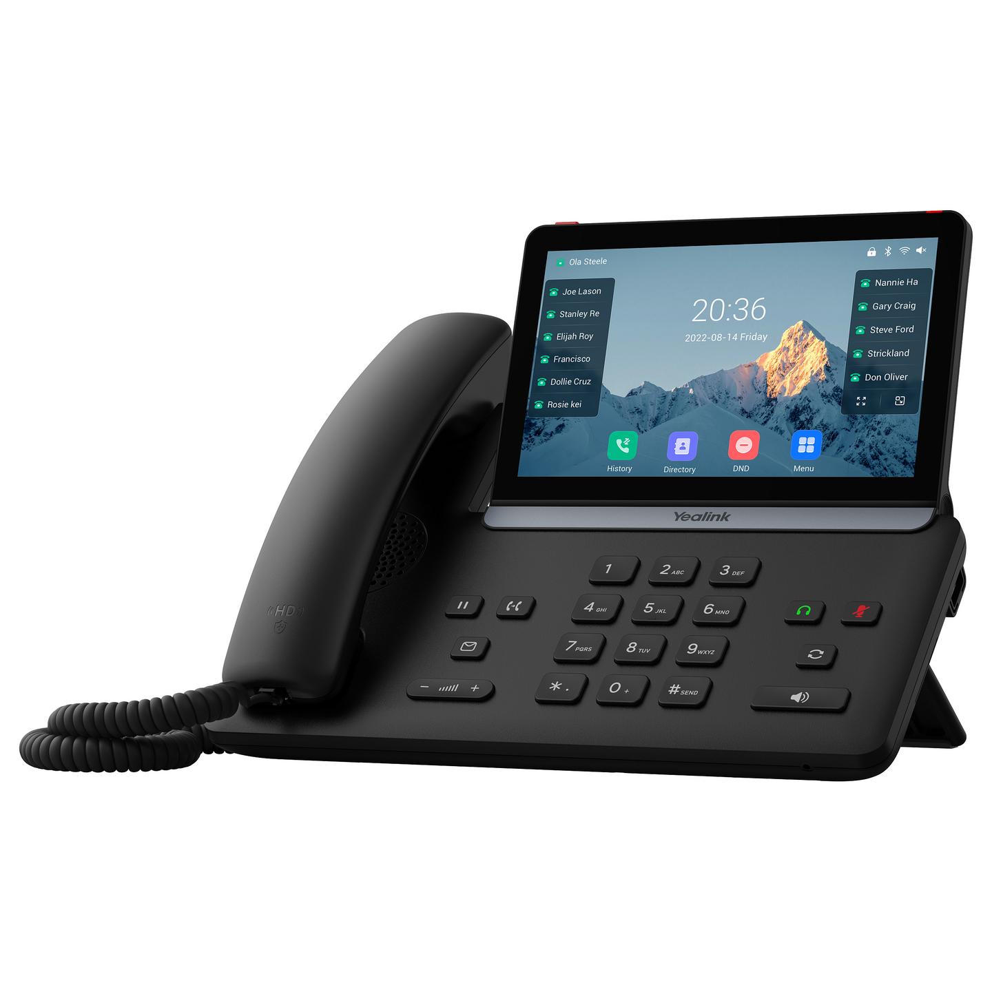 Telefon VoIP Yealink SIP-T87W, ekran me prekje 7" me ngjyra, Wi-Fi 6, Bluetooth 5.0, Gigabit Ethernet, PoE - Zezë - 3