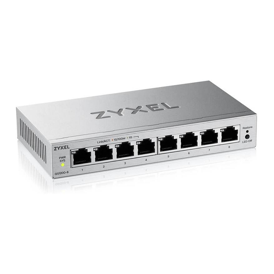 Switch Zyxel GS1200-8v3, 8x Gigabit Ethernet RJ45, 16Gbps, Web Managed - Zezë - 2