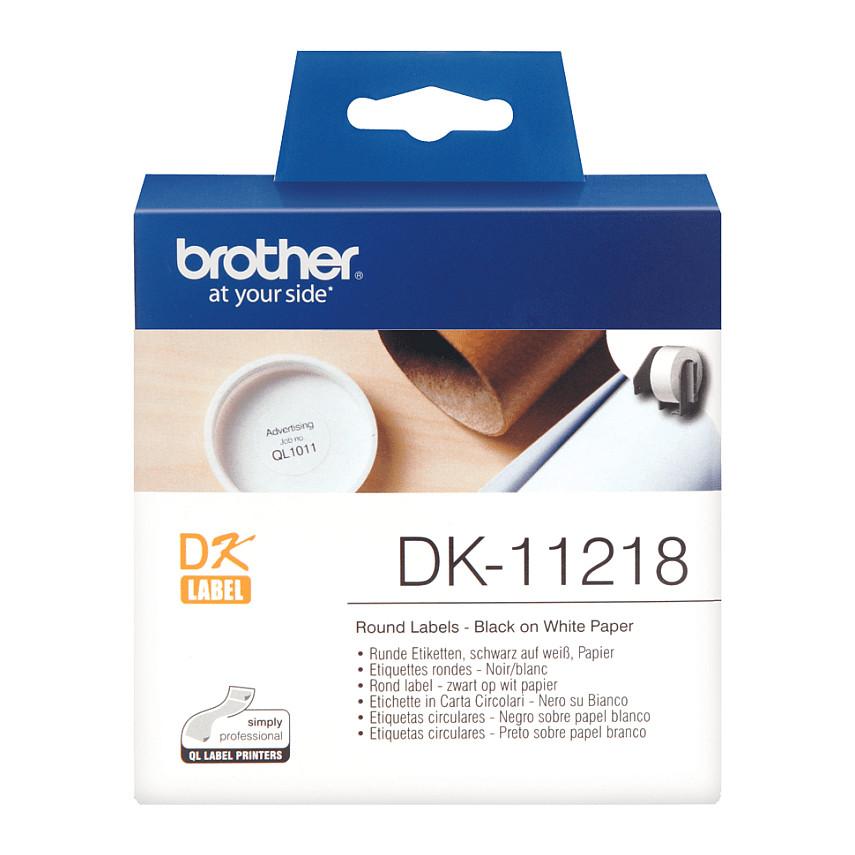 Etiketa për Printer Brother DK-11218 / Ø 24 mm / 1000 copë - Bardhë - 2