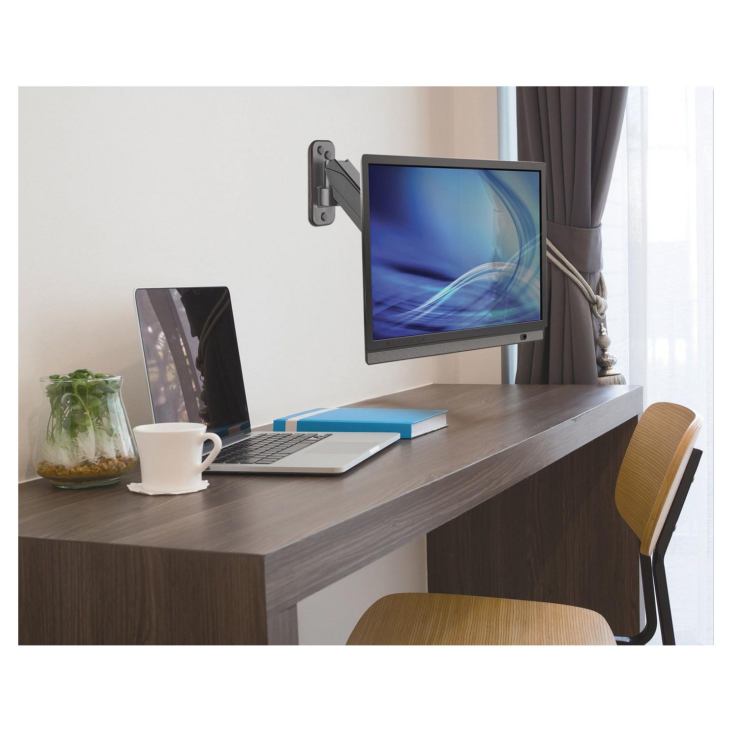 Mbajtëse Muri për Monitor Manhattan 461603 / 1 Monitor / 17"-32" / 8kg / Gas Spring / Tilt ±35° / Swivel ±90° - Gri - 7