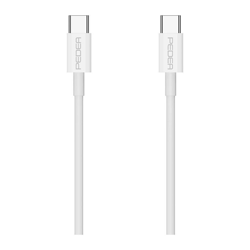 Kabllo USB PEDEA Schnellladekabel / USB-C në USB-C / 1 m / 60W – Bardhë - 2