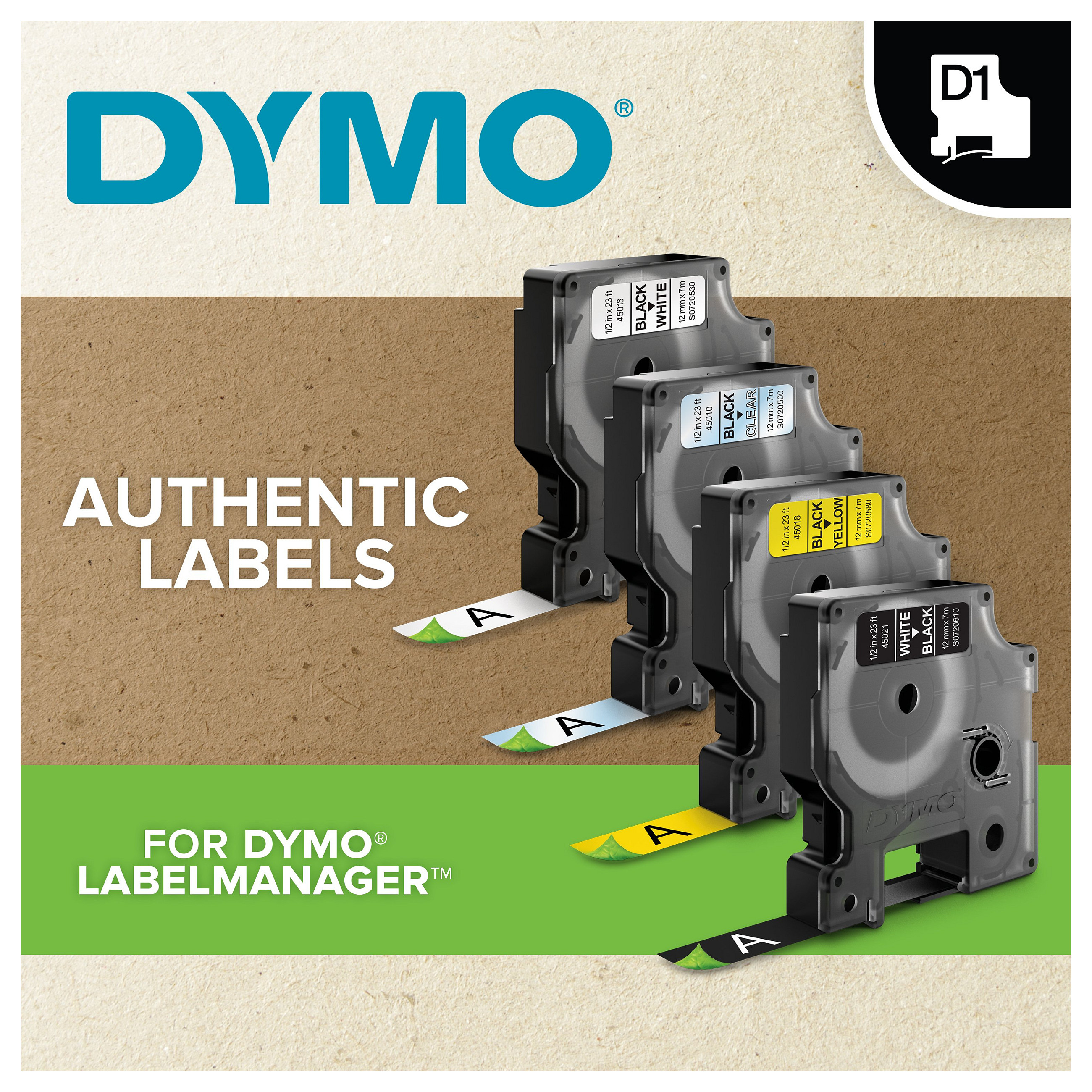 Shirit Etiketimi DYMO D1 Durable / 12 mm x 5.5 m / E zezë në të Bardhë - 7