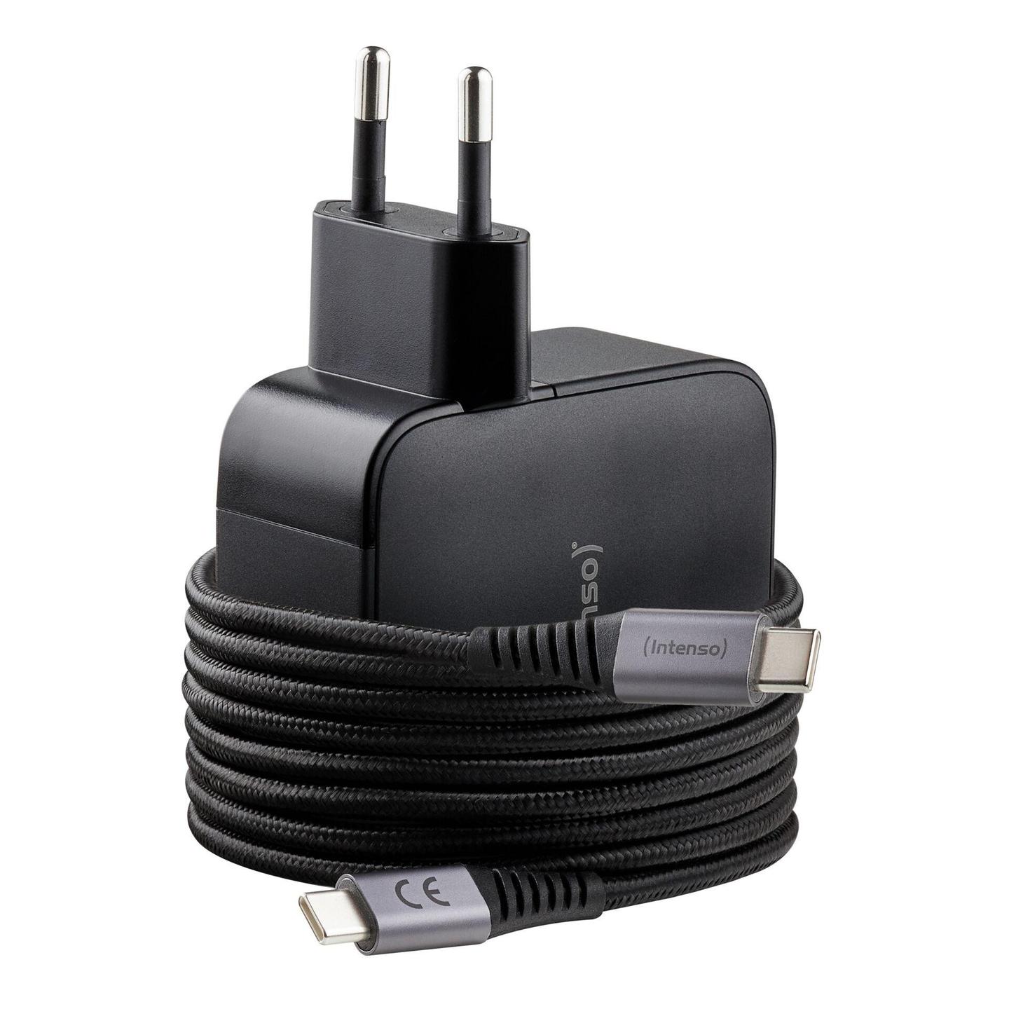 Kabllo & Adapter Intenso W100ACC+C520C / GaN / 100W / 2x USB-C / USB-A / USB-C në USB-C / 2m - Zezë - 3