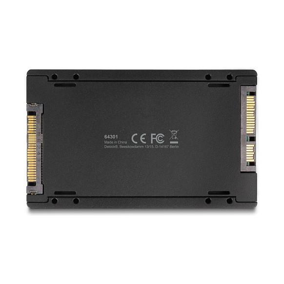 Adapter DeLOCK 64301, M.2 Key M NVMe në U.2, M.2 Key B SATA në SATA, për 2.5" - Zezë - 4