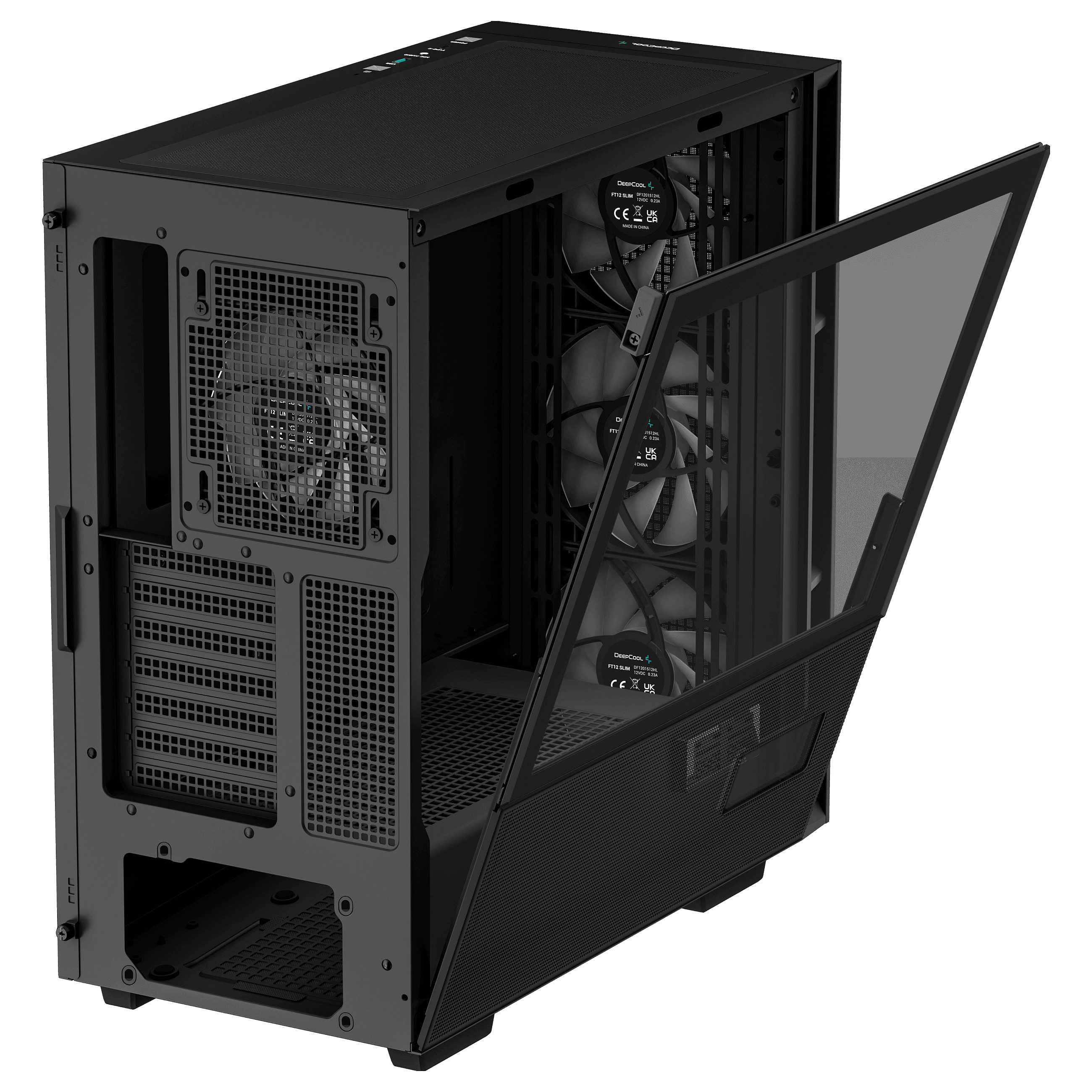 Kasë PC DeepCool CH560 DIGITAL / Mid Tower / E-ATX / 3x 140mm + 1x 120mm ARGB Fan / Tempered Glass / Mesh / 360mm Radiator / Digital Display - Zezë - 8