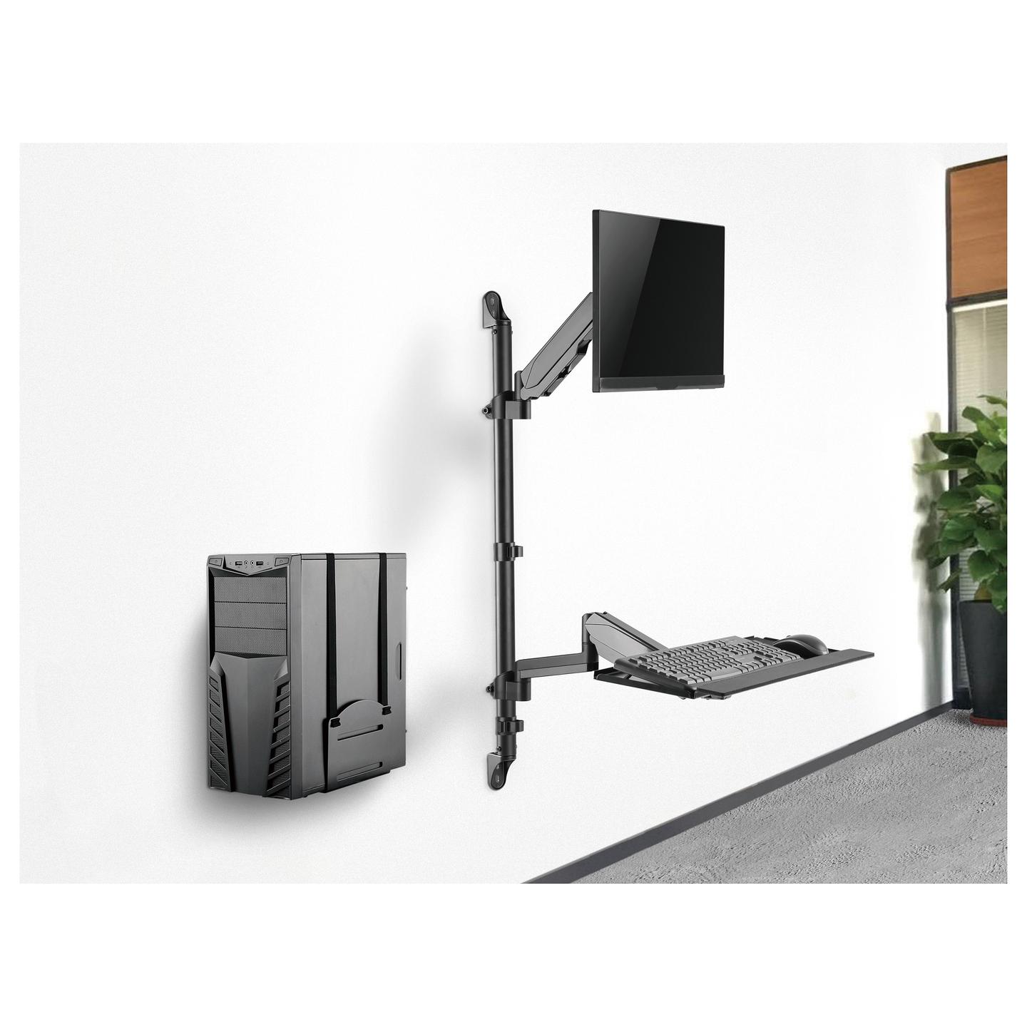 Mbajtëse për Monitor Equip 650170 / 1 Monitor / 17–32" / deri 8kg / VESA 75x75 & 100x100 / Gas Spring / Montim në Mur - Zezë - 11