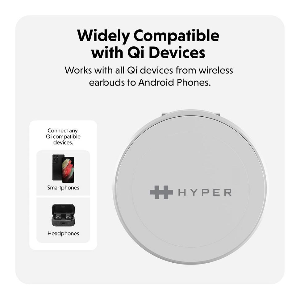 Karikues pa Kabllo Targus HYPER HJ3310WHGL, Qi2, 15W, 2-në-1, iPhone, Apple Watch, Magnetik - Bardhë - 7