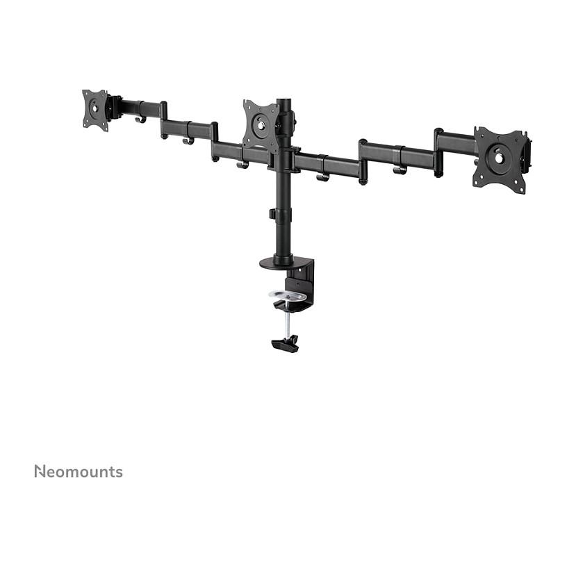 Mbajtëse për Monitor Neomounts NM-D135D3BLACK / 3 Monitorë / 10"-27" / 8kg për Monitor / Full Motion / Clamp-Grommet / Tilt 90° / Swivel 90° - Zezë - 2